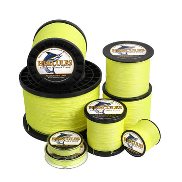1500M 1640Yds Fluorescent Yellow 10lb-200lb HERCULES PE braid Fishing Line 8 Strands HERCULES